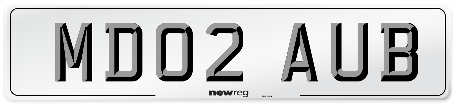 MD02 AUB Number Plate from New Reg